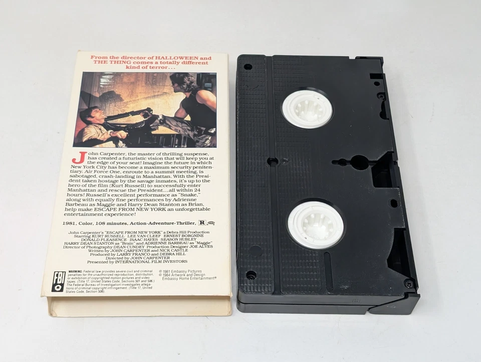 Escape from New York VHS 1984 John Carpenter Kurt Russell Nelson Horror SciFi - Image 3 of 4