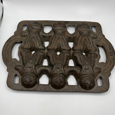 John Wright All-American Gingerbread Patriotic July 4th Cast Iron Mold, USA Vtg