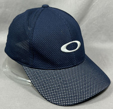 Vtg Y2K Oakley Software Navy Blue Web Mesh Hat Red Tag Stretch O Techwear Cap