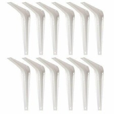 12 Pcs 5" x 6" inch Utility Metal Wall Shelf Corner Bracket Support White LOT