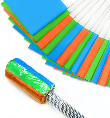 100 Stück Markierungsfahnen für Rasen, 38 x 10 x 13 cm, 100 Stück, orange & grün &