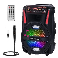 8" 1000W Portable Bluetooth Speaker Sound System DJ Party PA Remote FM USB LED