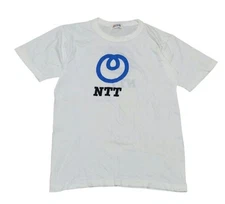 Vintage NTT Japan Telecom T-Shirt 90s Rare Graphic Tee White Single Stitch