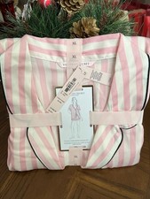 Victoria  s Secret Iconic Striped Satin Size XL Short Pajama set New