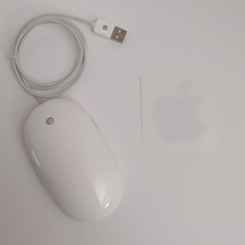 Apple A1152 USB Wired White Optical Mighty Mouse w/ 2 Side Buttons  Scroll Ball