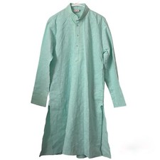 Rajesh Pratap Singh Mens Turqoise Embroidered Indian Kurta, Size 40, EUC