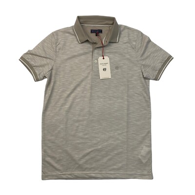 Felix Hardy Polo Shirt Mens S Small Beige Cotton Collared Knit Short Sleeve