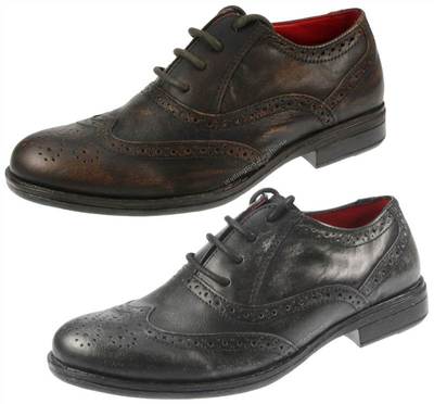 Boys Red Tape Lowick Leather Brogue Lace up Rounded Toe Shoes