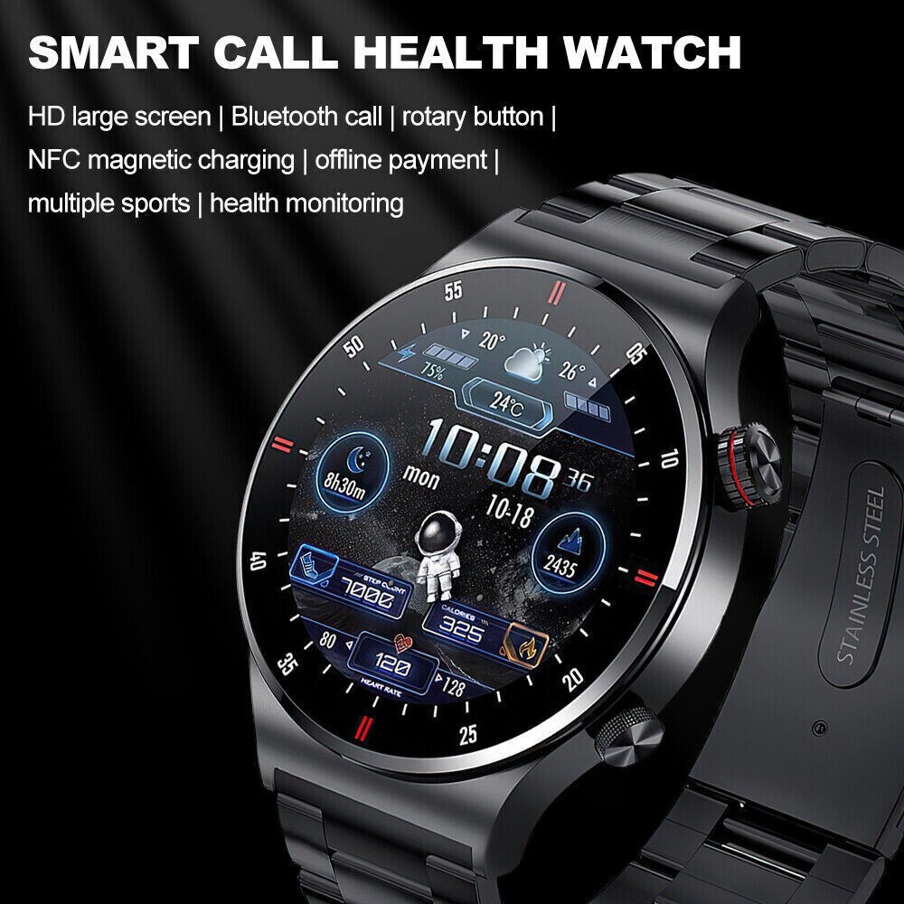 Bluetooth Call Smart Watch Men Heart rate NFC Waterproof Sports Fitness