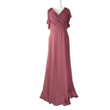 Bill Levkoff Dress Womens Size 10 Mauve Sample Dress Ruffle Sleeve