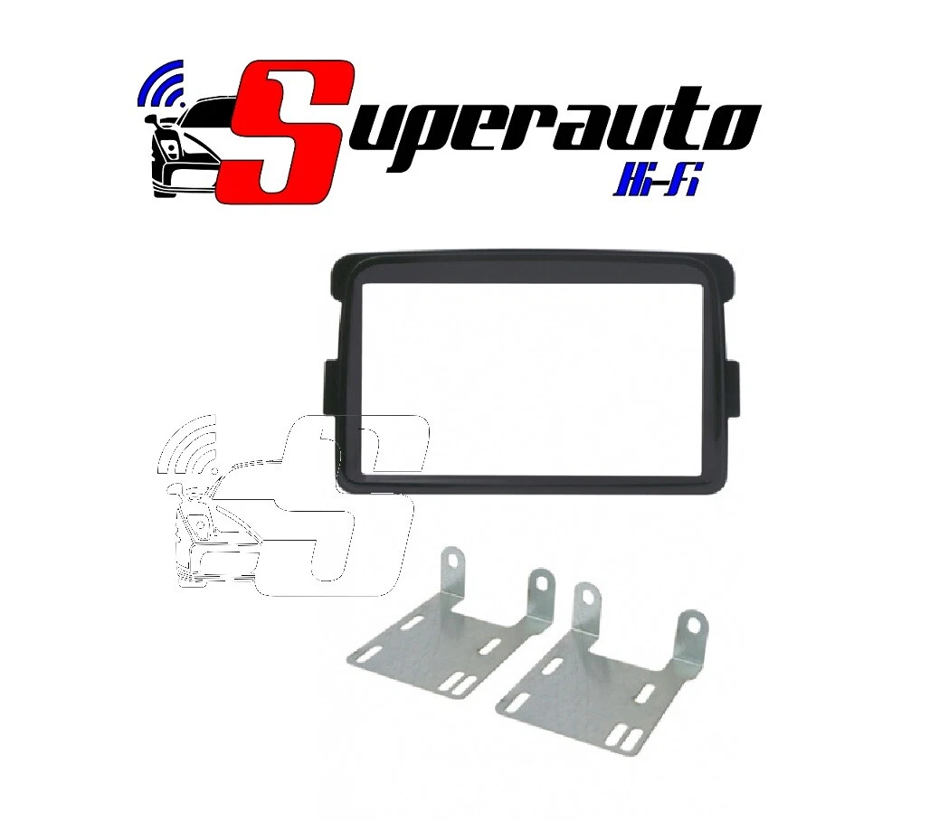 Fascia Per Autoradio 2 DIN, Compatibile Con Renault Logan, Sandero E Dacia Duster – In Plastica ABS, Colore Argento