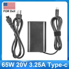 For Dell Laptop Charger 65W Watt USB Type C Power Adapter LA65NM190 / HA65NM190