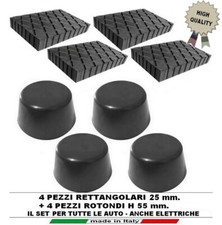 set 8 TAMPONI H 25 + H 55 ROTONDI gomma PONTI SOLLEVATORI anche AUTO ELETTRICHE