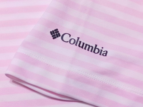 COLUMBIA Golf Omni-Wick League Polo Shirt 22S07MP Pink Striped Large L ~ New - Picture 7 of 10