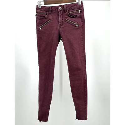 Zara Basic Z1975 Denim Purple Skinny Jeans Women's Size 4 Jeggings