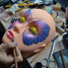 5D Face Makeup Practice Tools Theatrical Eyelash Lip Tattoo Head Training Skin