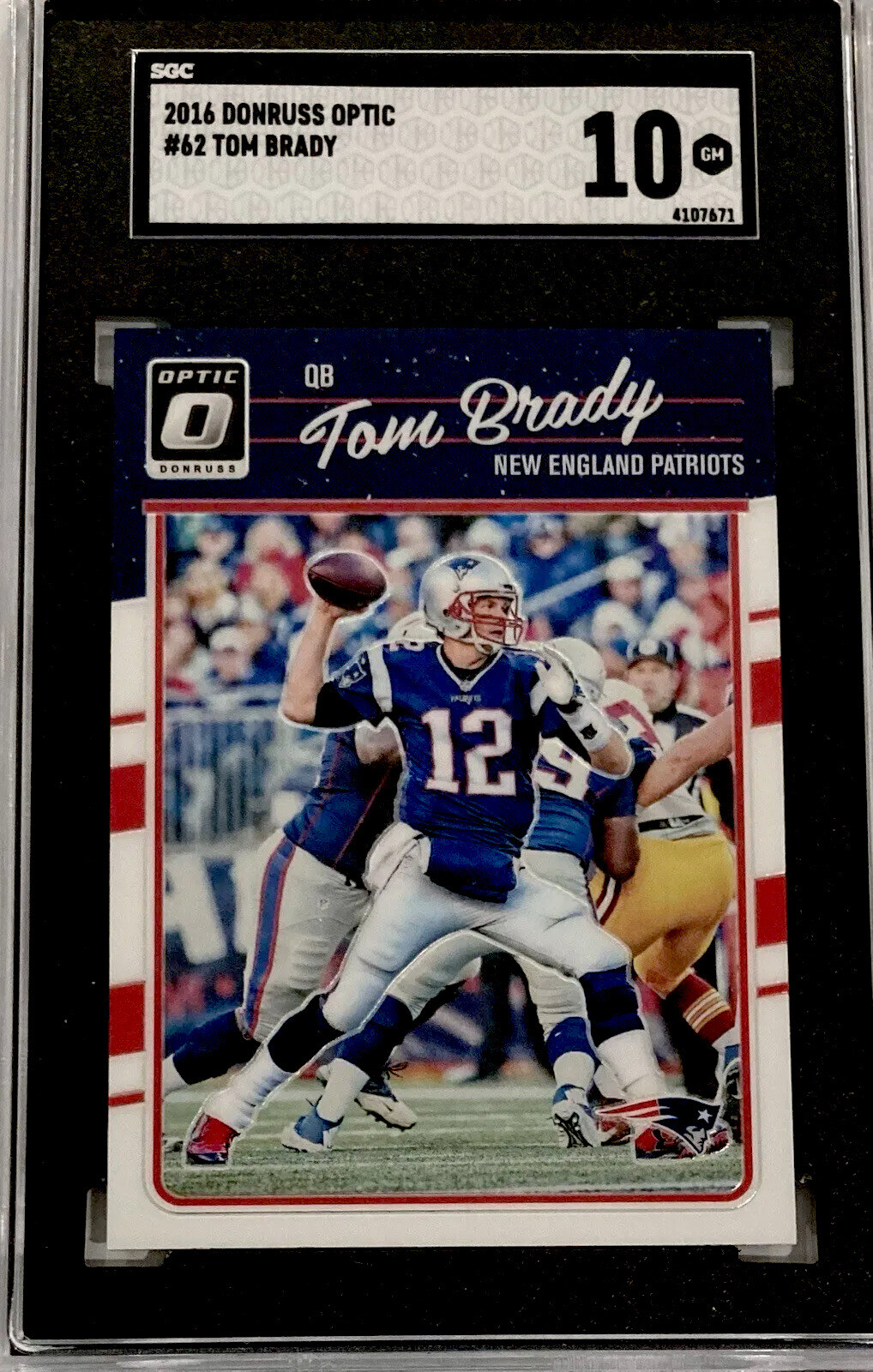2016 Donruss Optic #62 Tom Brady SGC 10 GEM MINT