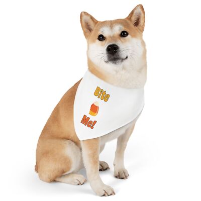 Bite Me Candy Corn Pet Bandana Collar