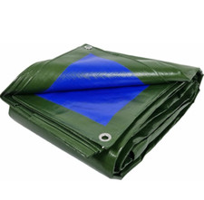 Telo Telone Occhiellato Verde Blu in Polietilene 4x6 Impermeabile 180 gr/m²