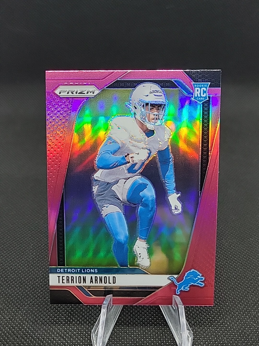 2024 Panini Prizm - Terrion Arnold Pink Pulsar Prizm #389 Lions Rookie Card RC
