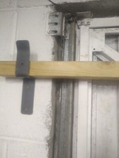 Garage Door 2 x BARRICADE Brackets (1 Pair) NO FINISH PLAIN MILD STEEL  4" x 2"