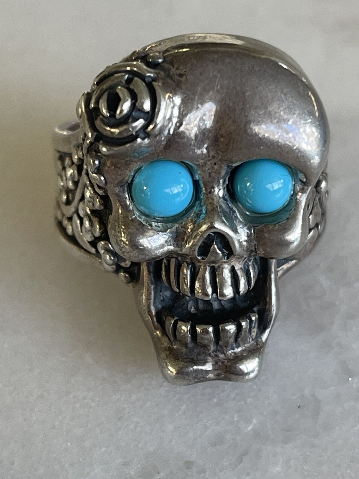 Studio GL Large Men’s Skull Silver Ring, Statemen… - image 4