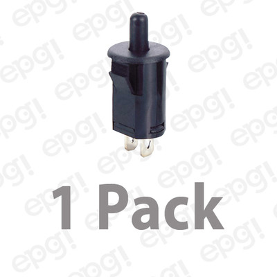SPST (N/O) MOMENTARY ON BLK PLUNGER PUSH BUTTON SWITCH 3AMP@125VAC #66-2475-1PK