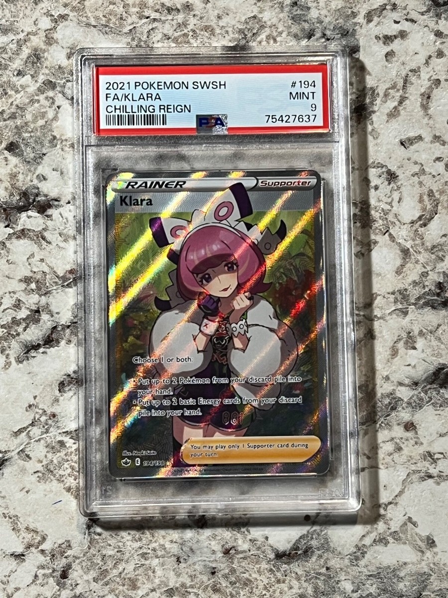 Klara 194/198 PSA 9 MINT (2021 Pokemon Chilling Reign) Full