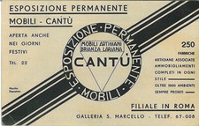 Cartolina cartoncino pubblicitario ESPOSIZ. PERMANENTE MOBILI CANTU' - BRIANZA