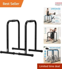 Dip Station Alloy Steel Heavy Duty Workout Stand Supports 400LBS Fitness
