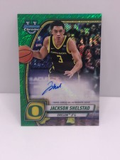Jackson Shelstad 2024-25 Bowman Chrome U 1st Auto Green Shimmer Refractor SP