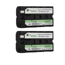Powerextra Battery 2-Pack & Charger for Sony L Series NP-F330, F530, F550 & F570