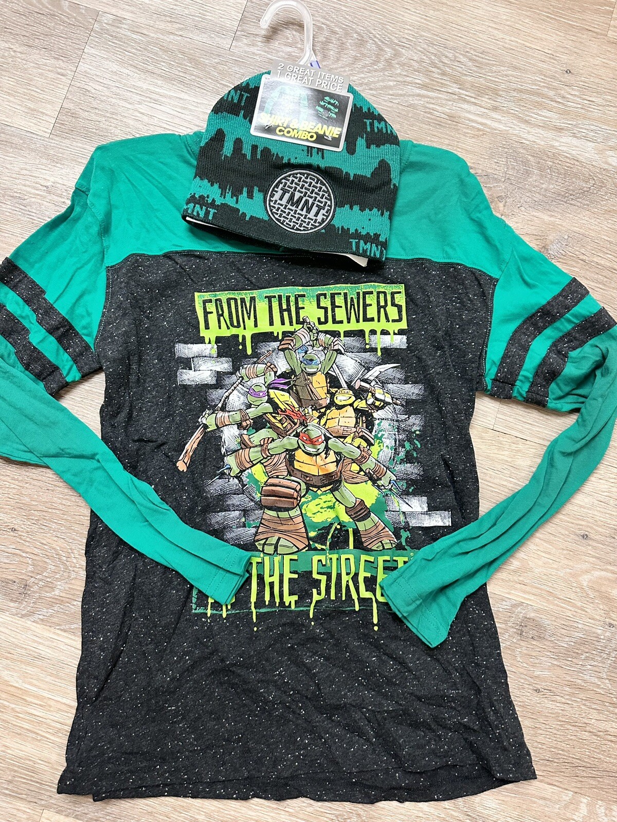 Teenage Mutant Ninja Turtles - Boys Long Sleeve Shirt & Beanie. Size XL