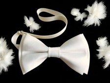 White bow tie for Men ,Children, boys, baby   in premium matte duchess satin