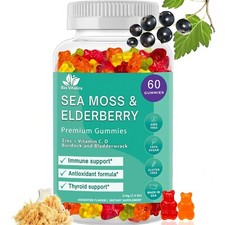 Sea Moss Gummies  Sambucus Nigra Elderberry Immune Support Formula Kids /Adults