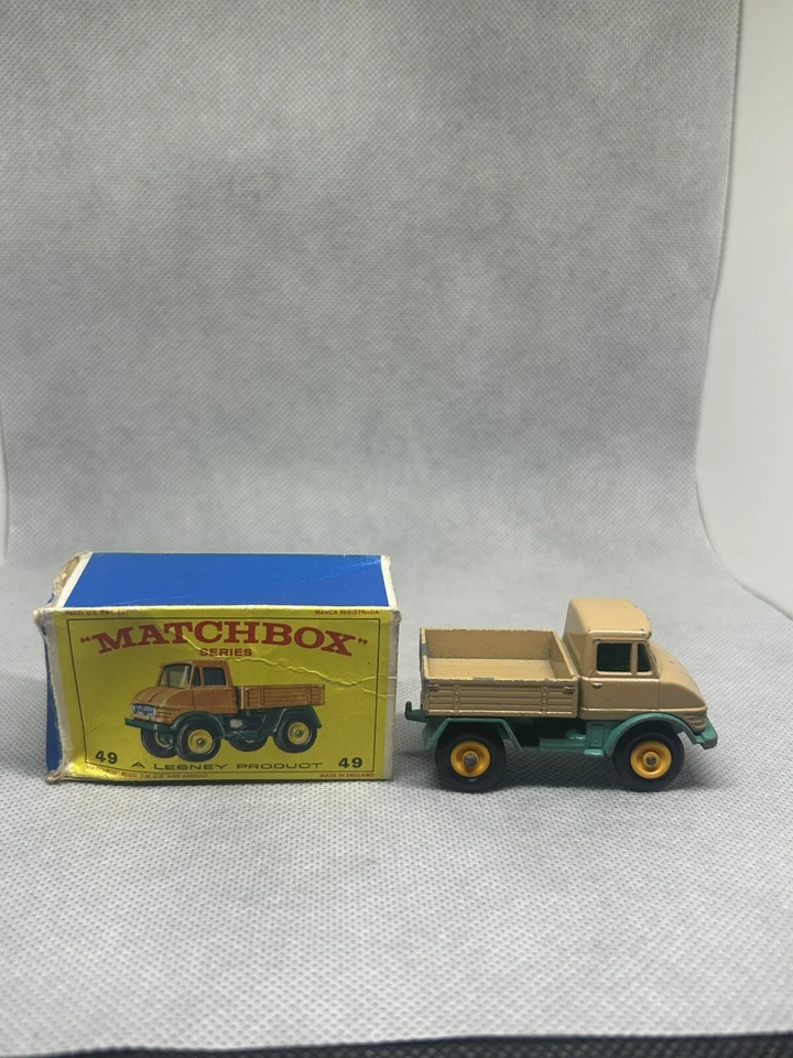 Tan Unimog 49 Lesney 火柴盒系列 1960 年代英国制造带原装盒 — 第 3/4 张图片