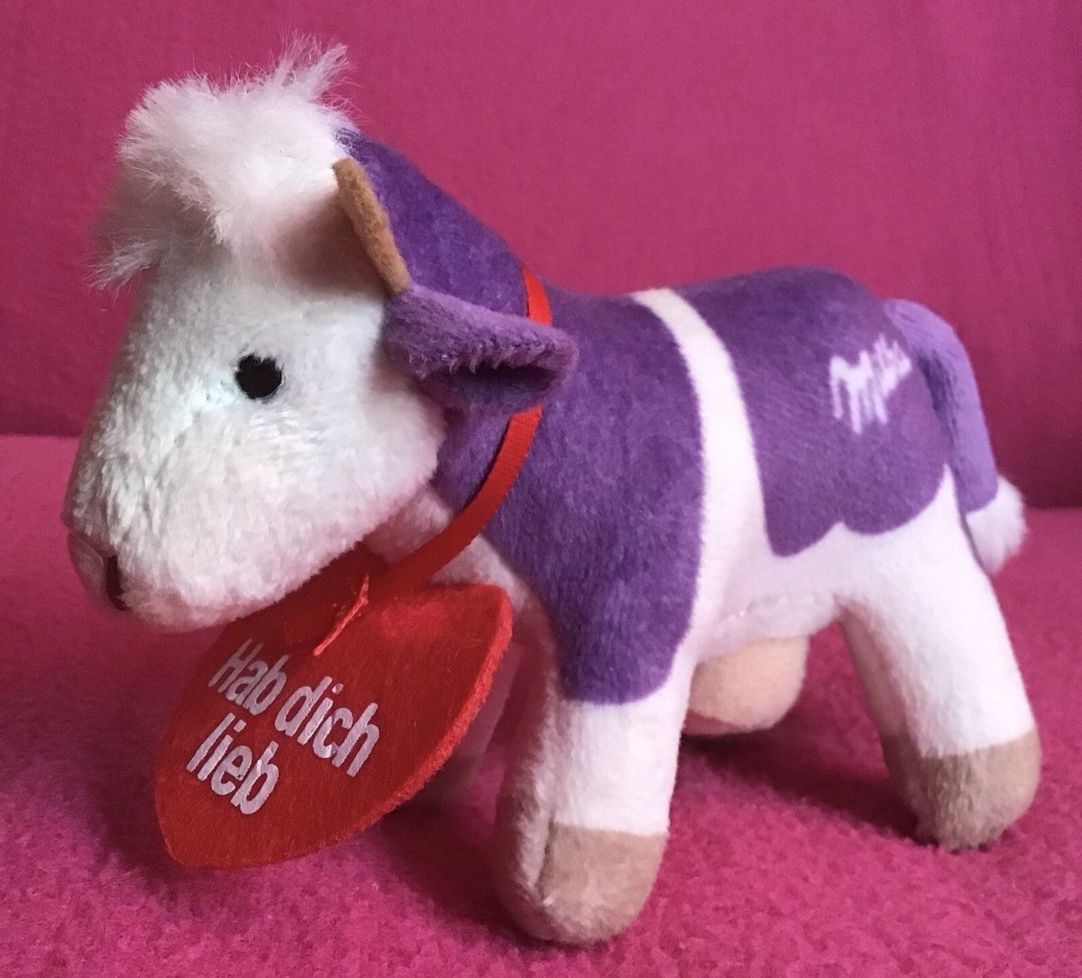Small Milka Chocolate Alpine Cow With Logo Purple & White Soft