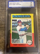 1975 Topps Mini #131 Toby Harrah Rangers GRADED ISA 7 NM BEAUTIFUL CARD!!