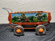 Vintage DOLL House PRESSED TIN BABY CARRIAGE Germany
