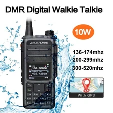 ZASTONE UV008 10W DMR Digital Radio With GPS AES256 IP67 Tri Band Walkie Talkie