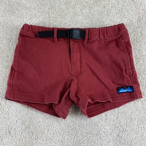 KAVU Shorts Women XXS Red Mom Buckle 