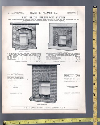 Red Brick Fireplace Wood Mantels 1929 Double Sided Vintage