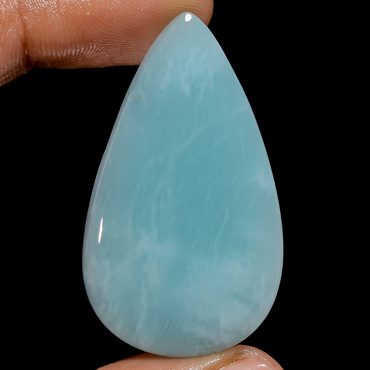 100% Natural Amazonite Pear Shape Cabochon Gemstone 52 42X24X5