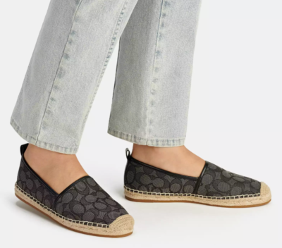 NIB - COACH Codi Espadrille In Signature Jacquard - Black  display picture 3