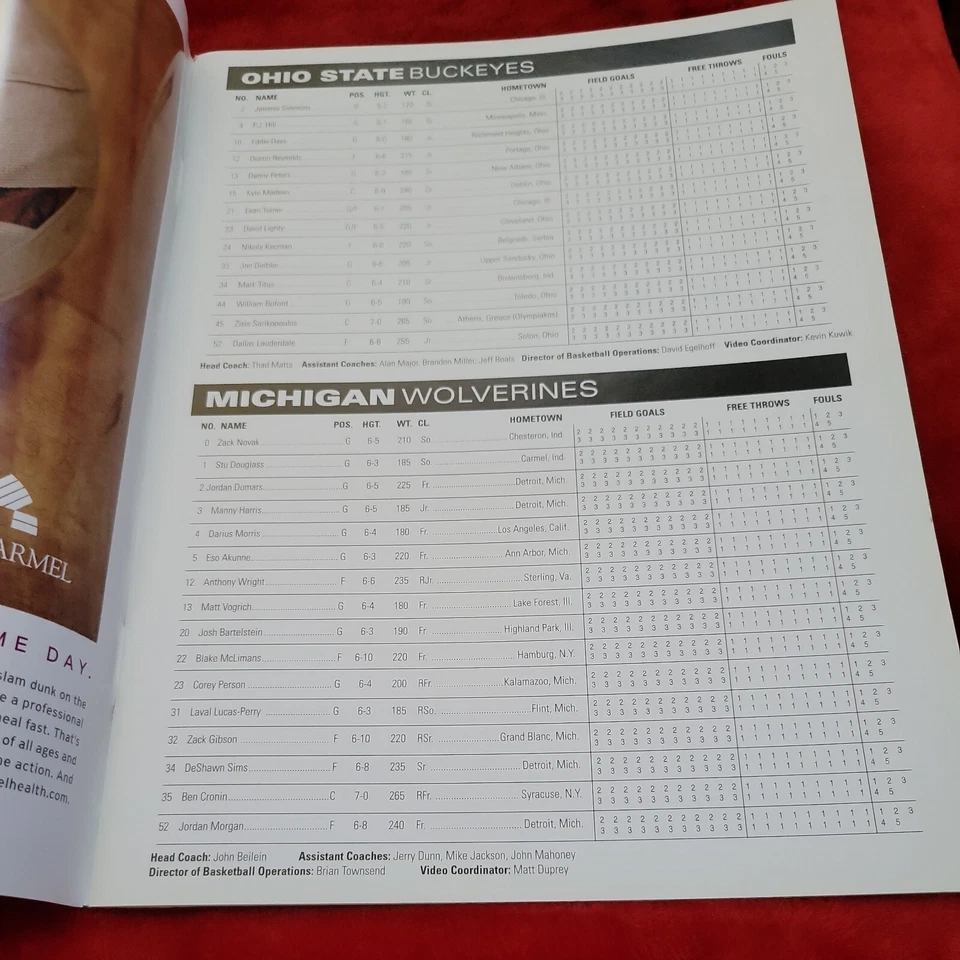 Feb 27, 2009 Ohio State vs. Michigan Basketball Ofcl GameDay Mag - P J Hill - Image 3 of 4