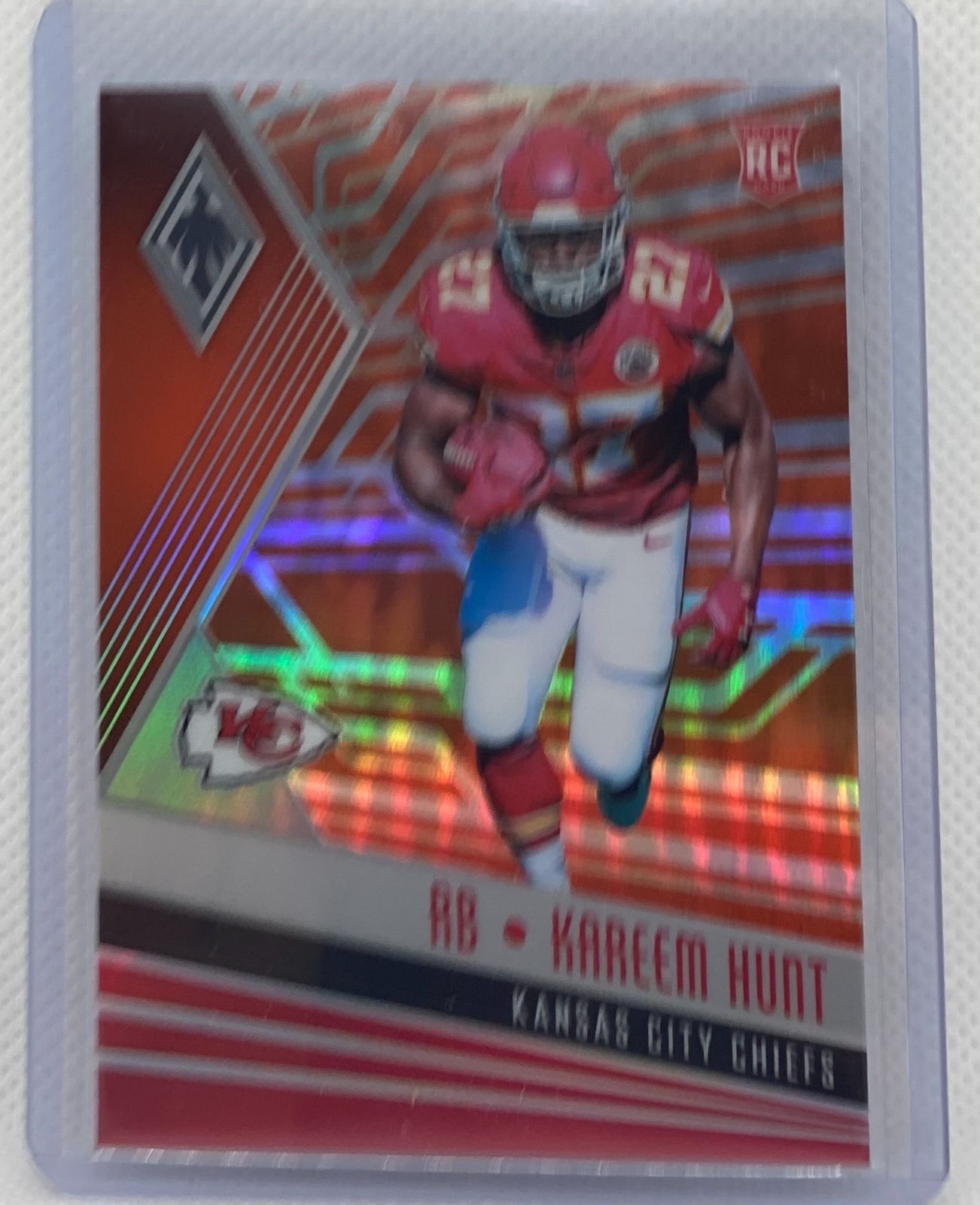 KAREEM HUNT 2017 PANINI PHOENIX ORANGE PRIZM RC #D 95/99
