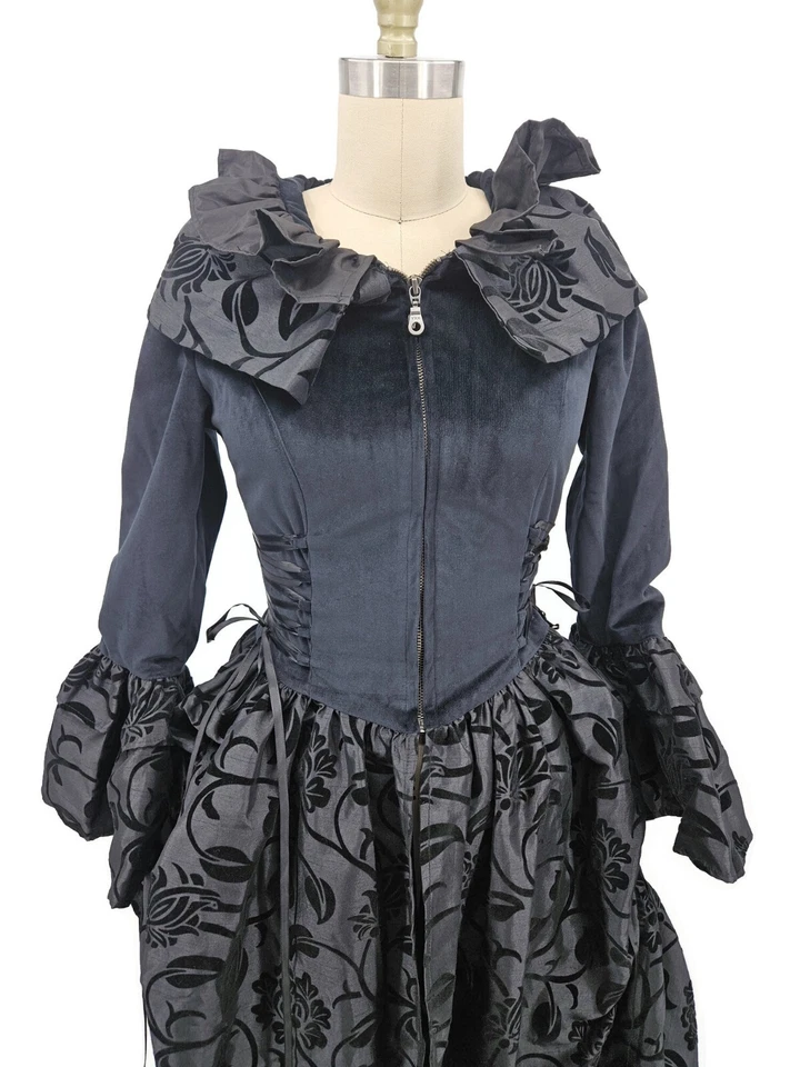 Victorian Choice Black Renaissance Velvet Bodice Dress Womens S Brocade Jacket - Image 4 of 4