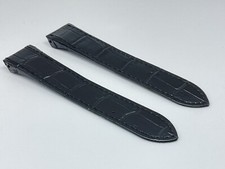 20MM BLACK LEATHER BAND STRAP FOR 33MM CARTIER SANTOS 100 MIDSIZE WATCH 2878