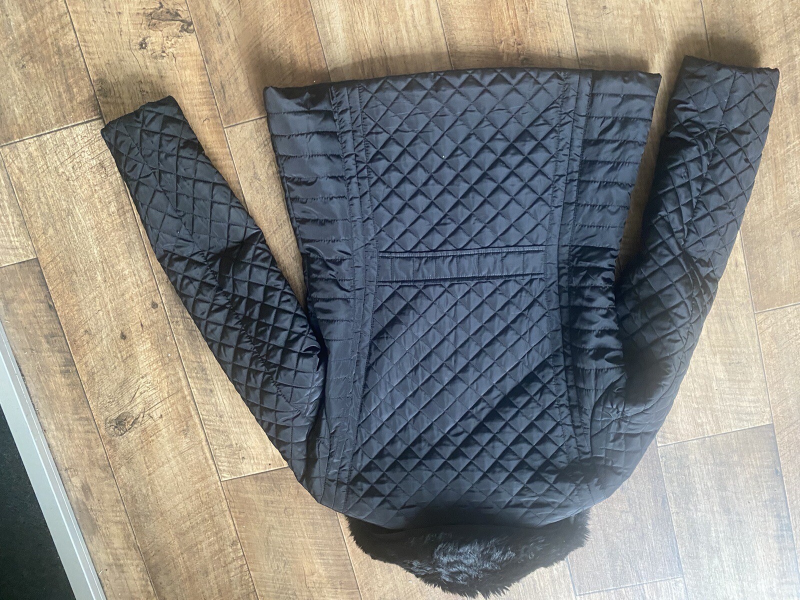 Ladies Black Quilted Coat From Maine Debenhams Size 12 eBay