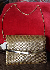 Women'sPurse Clutch Mesh Gold Glitter Handbag NWT Fancy with Chain Snap NEW